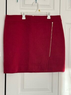 White House Black Market Red Mini Skirt with Side Zip